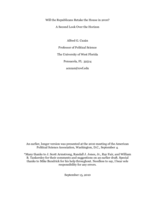 Will the Republicans Retake the House in 2010? A Second Look Over the Horizon