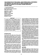 The interaction of biological and hydrological phenomena that mediate the qualities of water draining native tallgrass prairie on the Konza Prairie Research Natural Area