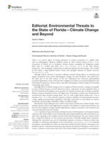 Editorial: Environmental Threats to the State of Florida-Climate Change and Beyond