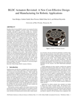 BLDC Actuators Revisited: A New Cost-Effective Design and Manufacturing for Robotic Applications