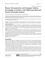 Patient Characteristics and Caregiver Asthma Knowledge of Children with Well-Controlled and Poorly Controlled Asthma