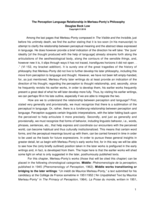The Perception Language Relationship in Merleau-Ponty’s Philosophy