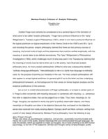 Merleau-Ponty's Criticism of Analytic Philosophy
