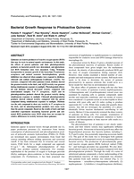 Bacterial Growth Response to Photoactive Quinones