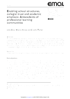 Enabling school structures, collegial trust and academic emphasis: Antecedents of professional learning communities