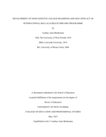 Development of Noncognitive College Readiness and Self-Efficacy in International Baccalaureate Diploma Programme