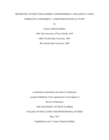 Promoting Student Engagement, Empowerment, And Agency Using Formative Assessment: A Phenomenological Study