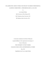 Collaboration Among Veteran Secondary Teachers In Professional Learning Communities: A Phenomenological Analysis