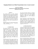 Engaging Students in an Online Programming Course:  Lessons Learned