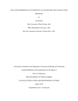 The Lived Experience of Students in an Online Doctor of Education Program