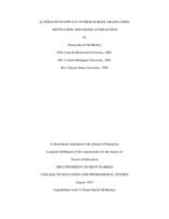 Alternate Pathways To High School Graduation: Motivation And Needs Satisfaction