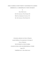 African American STEM Students' Transformative Learning Experiences at a Predominantly White University