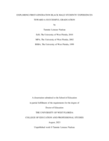 Exploring First-Generation Black Male Students'  Experiences Toward A Successful Graduation