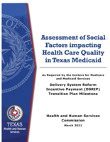 Assessment of Social Factors impacting Health Care Quality in Texas Medicaid As Required by the Centers for Medicare and Medicaid Services Delivery System Reform Incentive Payment (DSRIP) Transition Plan Milestone 