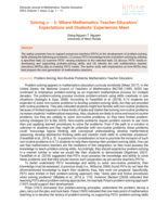 Solving a ~ b: Where Mathematics Teacher Educators' Expectations and Students' Experiences Meet