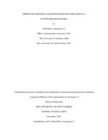 Improving Defense Acquisition Process Timelines in a System Program Office