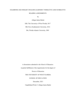Examining secondary English learners’ formative and summative assessments