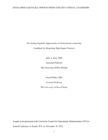 Developing Equitable Opportunities for Educational Leadership Candidates by Integrating High-Impact Practices