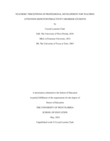 Teachers’ Perceptions Of Professional Development For Teaching Attention-Deficit/Hyperactivity Disorder Students