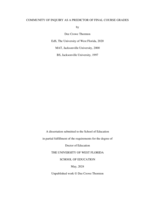 Community Of Inquiry As A Predictor Of Final Course Grades