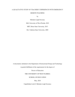 A Qualitative Study Of Teachers’ Experiences With Emergency Remote Teaching