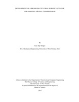 Development Of A Brushless Cycloidal Robotic Actuator For Assistive Exoskeleton Research