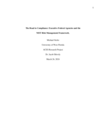 The Road to Compliance: Executive Federal Agencies and the NIST Risk Management Framework (paper)
