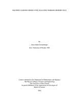 Machine Learning Models for Analyzing Working Memory Data