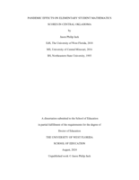 Pandemic Effects on Elementary Student Mathematics Scores in Central Oklahoma