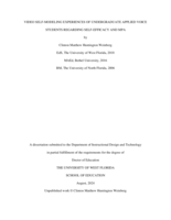 Video Self-Modeling Experiences of Undergraduate Applied Voice Students Regarding Self-Efficacy and MPA