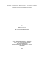 The 90-Mile Manifest: An Archaeological Analysis of Material Culture onboard Cuban Refugee Vessels