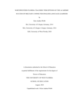 Northwestern Florida Teachers' Perception of the Academic Success of Military-Connected English-Language-Learners