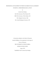 Professional development fo white teachers of racial minority students: A phenomenological study