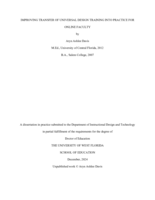 Improving Transfer Of Universal Design Training Into Practice For Online Faculty