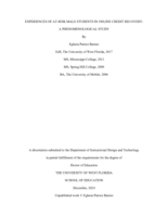 Experiences Of At-Risk Male Students In Online Credit Recovery: A Phenomenological Study