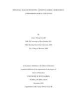 Principal's Role In Promoting A Positive School Environment: A Phenomenological Case Study