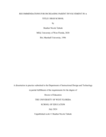 Recommendations for Increasing Parent Involvement in a Title I High School