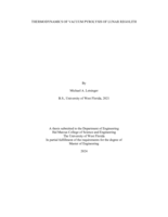 Thermodynamics Of Vacuum Pyrolysis Of Lunar Regolith