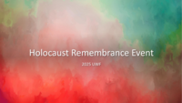 Holocaust Remembrance Event 2025 - Program slides