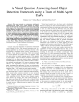 A Visual Question Answering-based Object Detection Framework using a Team of Multi-Agent UAVs