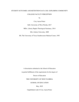 Student Outcomes and Retention Data Use: Exploring Community College Faculty Perception
