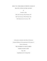 Impact of a Prenursing Nutrition Course on Healthy Eating Factors and Diet