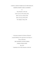 Clinical Adjunct Nurse Faculty Influence on Nursing Student Clinical Judgment