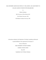 Relationship among Self-Efficacy, Well-Being, and Adjustment to College among Students with Disabilities