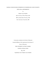 Double Consciousness Experiences of Higher Education Students with Visual Impairments