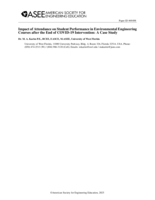 Impact of Attendance on Student Performance in Environmental Engineering Courses after the End of COVID-19 Intervention: A Case Study
