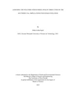 Assessing The Weather Stress Index (Wsi) In Three Cities In The Southern USA: Implications For Human Wellness