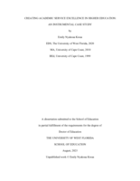 Creating Academic Service Excellence in Higher Education: An Instrumental Case Study