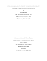 International Graduate Students’ Experiences With Diversity Programs At A Southeastern U.S. University