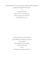 A phenomenological case study: African American tenth-grade male students’ perceptions of education